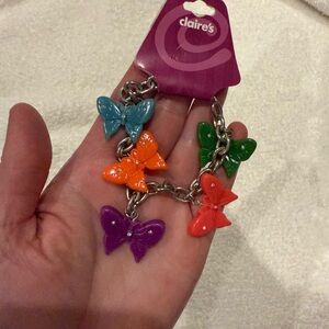 Y2K 2000s Clair’s Butterfly Gem Stone Rainbow Bracelet Vintage New NWT
